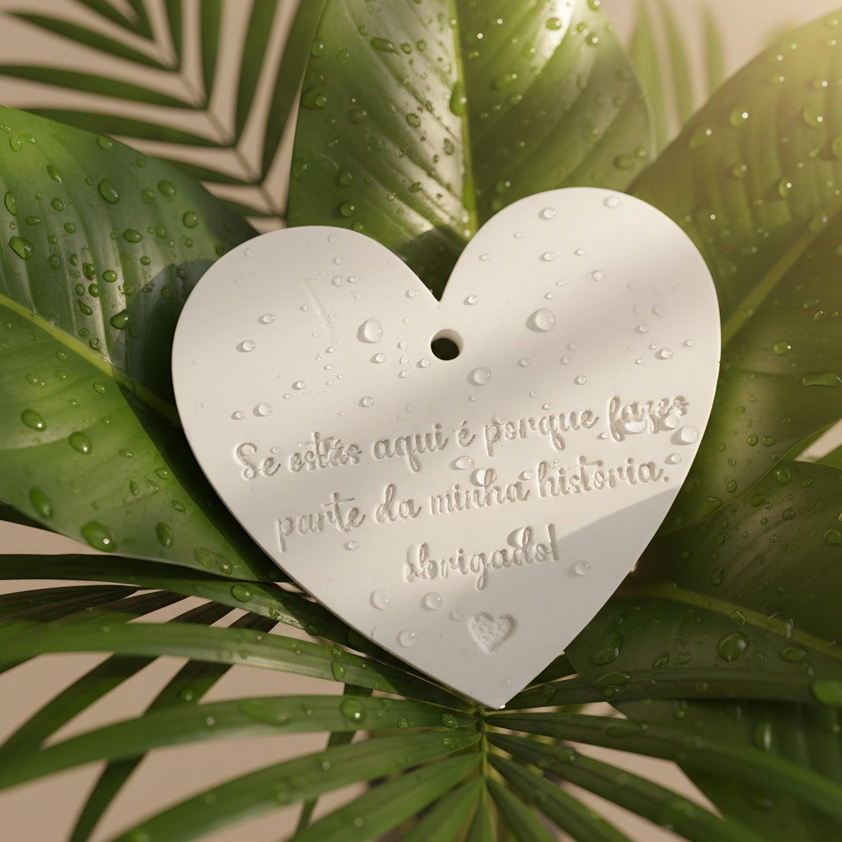 Gesso coração que agradece